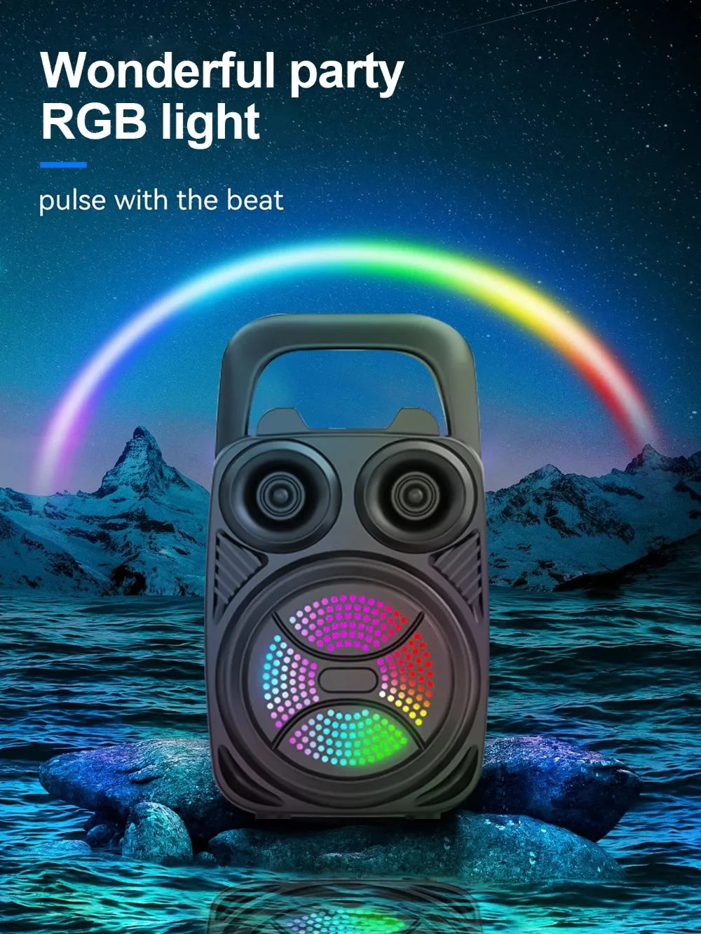 500mAh Bluetooth speaker Sound box high power bluetooth speakers TF Udisk karaoke handheld sound subwoofers for dancing