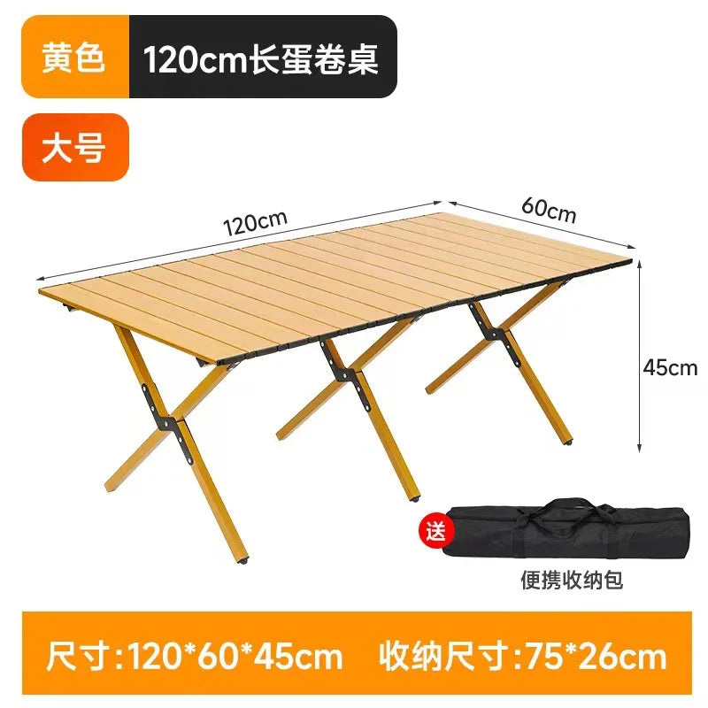 Outdoor Picnic Desk Lightweight Aluminum Table Sturdy Foldable Portable Folding Camping Table Garden Lawn Party Use Furniture