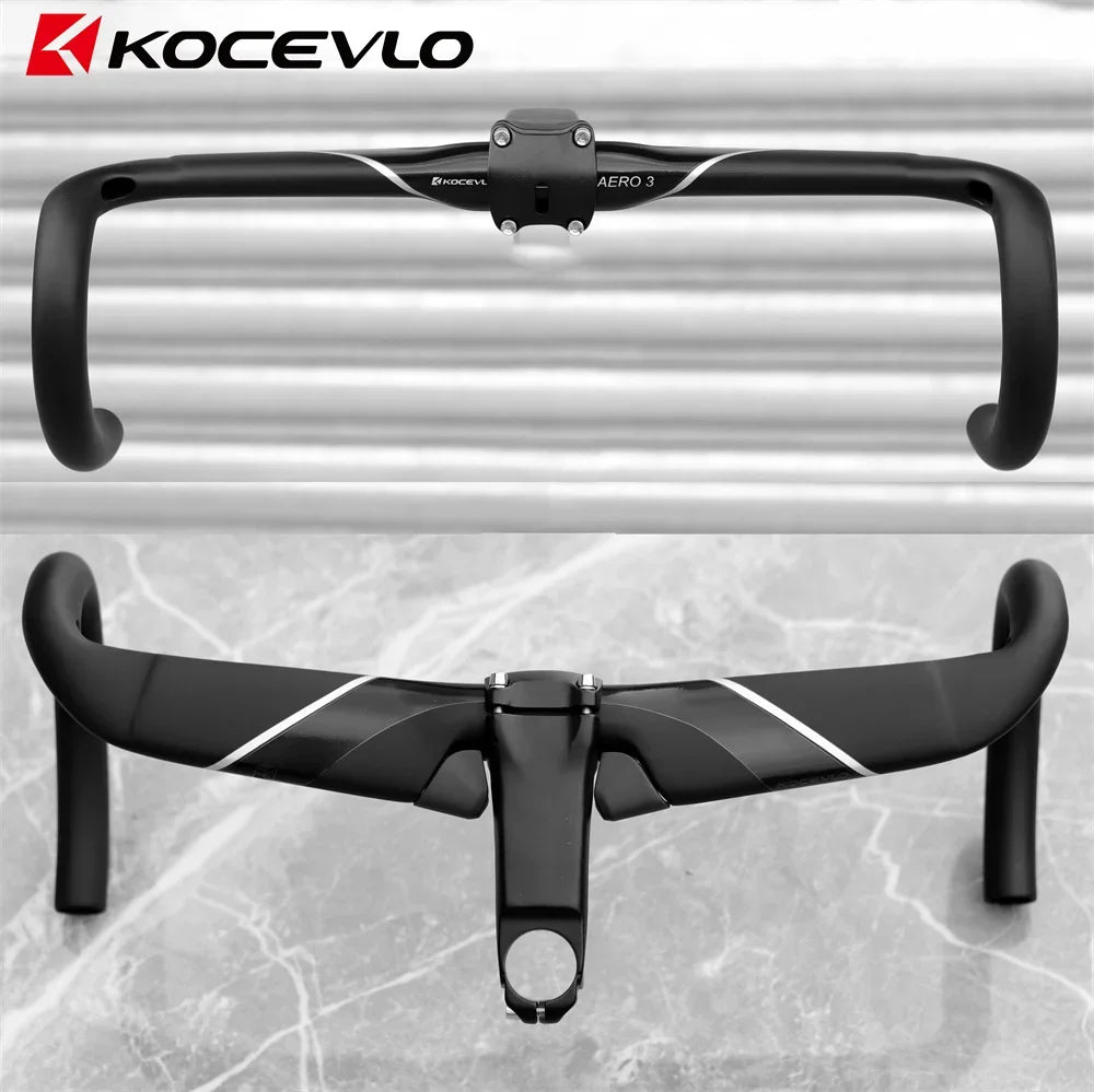 KOCEVLO AERO 3 Road Carbon Handlebar 360/380/400/420mm UD Matt Internal Routing Road Bicycle Handle Bar