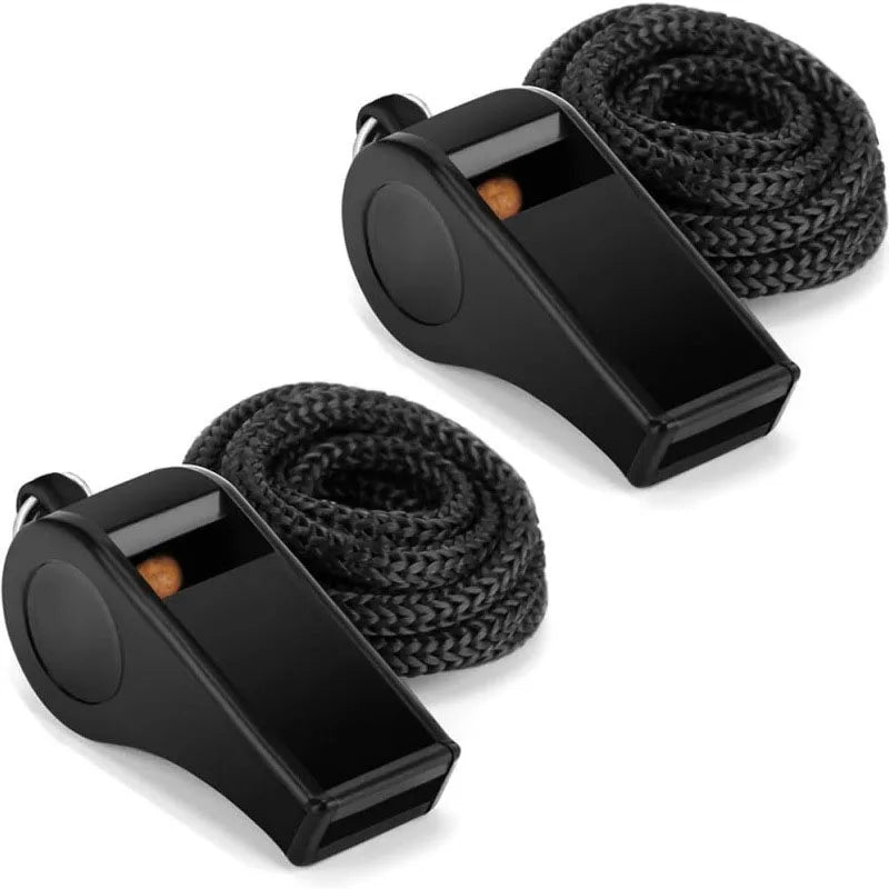 High Quality Black Whistle Referee Game Halter Whistle Outdoor Travel Hiking Whistle Suitable for Basketball Volleyball Games