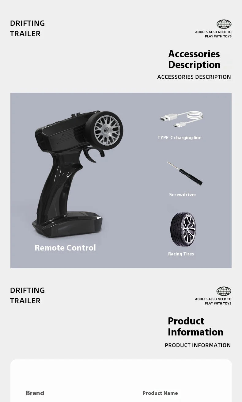 Remote Control Drifting Car Tabletop Toy Alloy Tractor Rc Truck 1/43 2.4g Rc Engineering Trailer Truck With Light And Sound Toys
