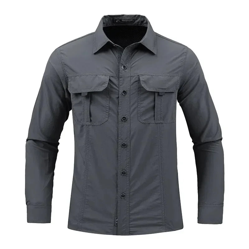 2025 spring summer New Men Lightweight Quick-Drying long sleeved shirts outdoor new men  Breathable Sport Sunscreen Hiking Shirt