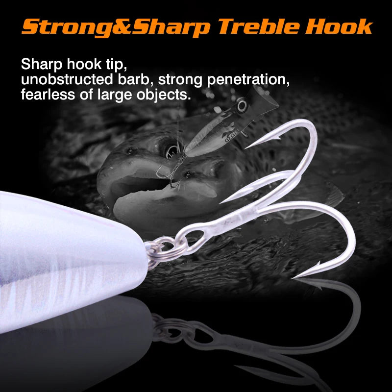 FJORD 80mm 14g Popper Glow Fishing Lure Swimbait Floating Hard Baits Pike Bass Sea Saltwater Surface Walker Fishing Supplies