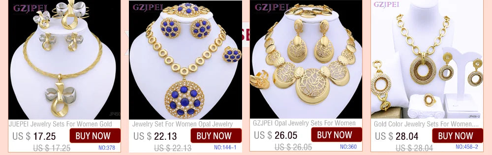 Elegant Women Necklaces Jewelry Sets Gold Color Jewelry On The Neck Wedding Party Accessories conjunto de joyeria para mujer