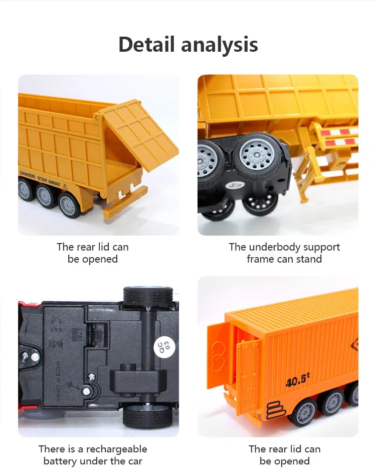 1/48 Rc Truck Heavy-Duty Toy Cars Trucks Remote Control Semi-Trailer Construction Electric Truck Big Rc Trailer Dump Boys Gift