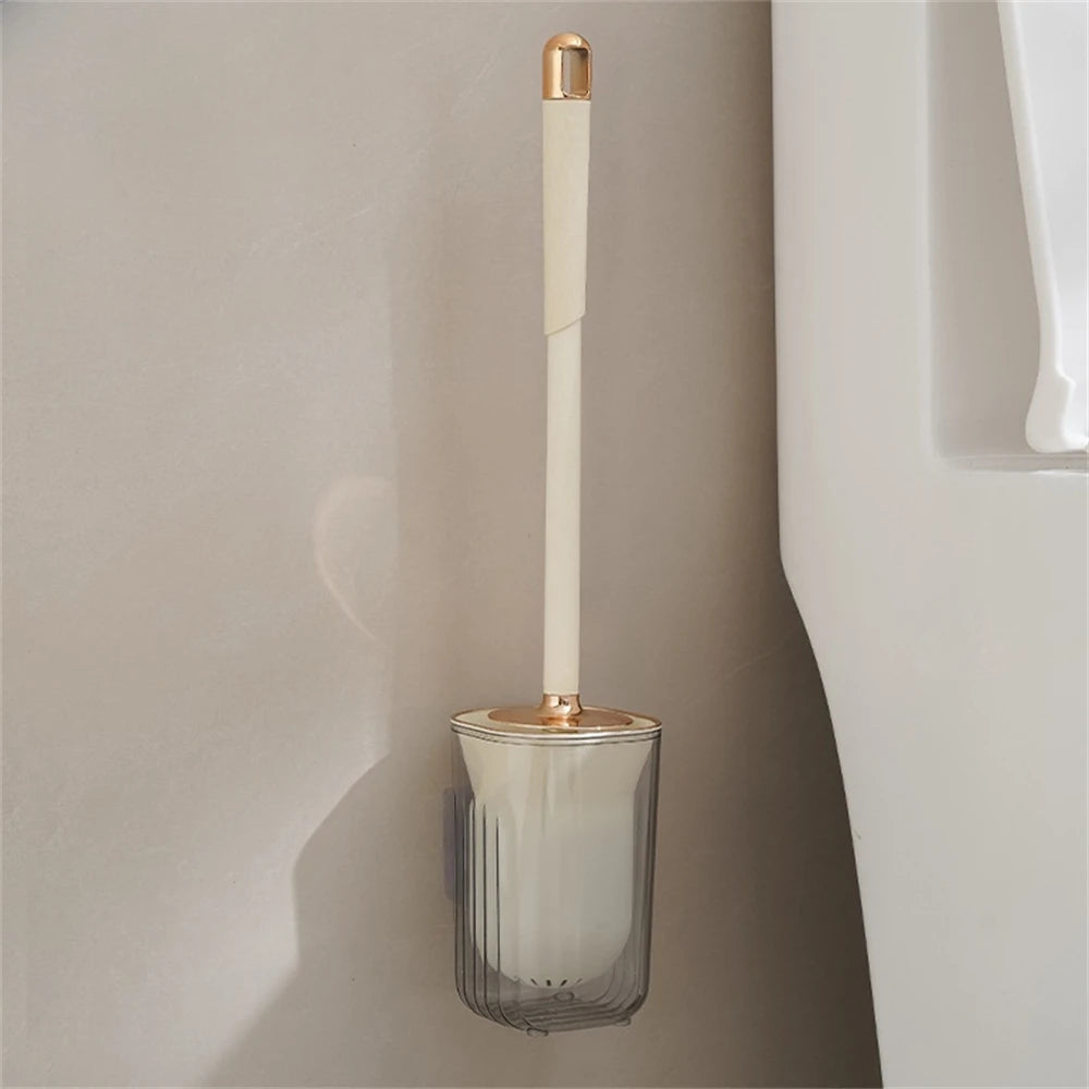 Creative Bathroom Toilet Brush with Base Cleaning Household Soft Brushes Cleaning Accessories Quick Dry Leak-Proof Holder Tools