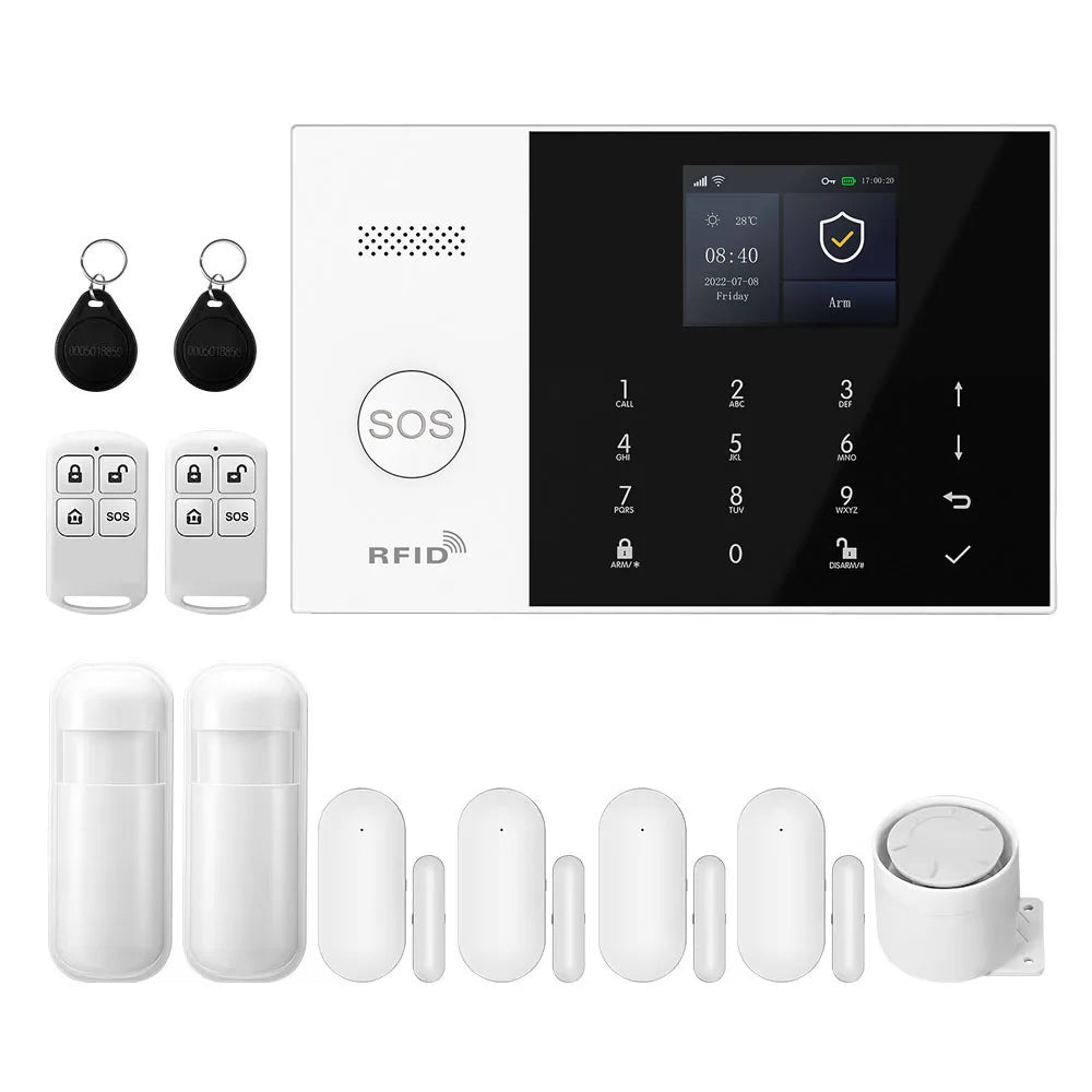 PGST 4G WiFi Security Protection House Alarm System Tuya Alexa Alarm Security System Kit Set Smart Life Home Door Motion Sensor