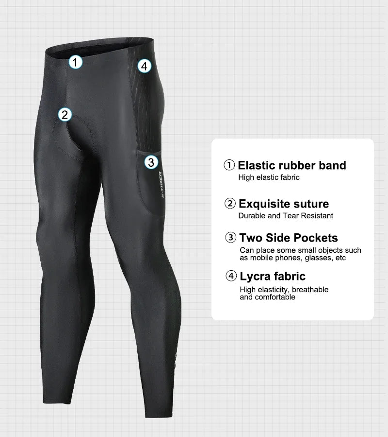 X-TIGER Winter Bike Pants 5D Gel Padded Cycling Tights Leggings Men's Outdoor Riding Mountain Road Bicycle Long Trousers