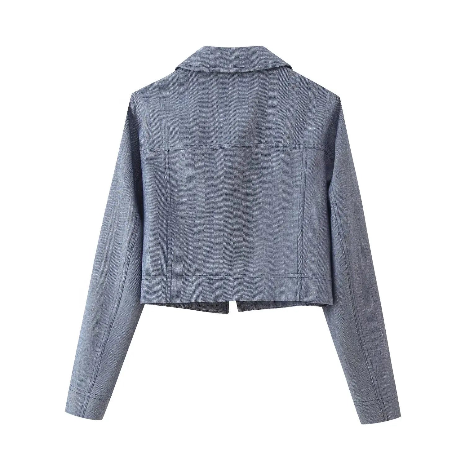 Women's Outwear 2 Piece Set Coats Pants Zipper Short Jackets Straight-Leg Trouser Autumn New Out Suits Casual Woman Clothes