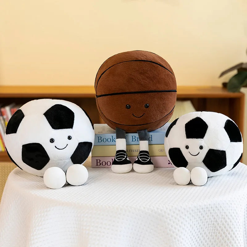 1pc 25cm/9.84in Soccer Foot Plush Doll Basketball Man Plush Doll Toy Boys Gift Pillow Birthday Gift