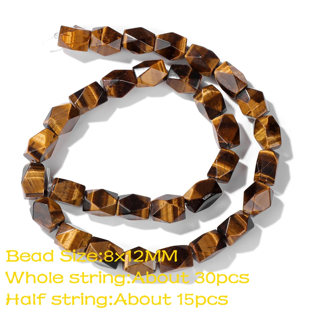 High Quality Natural Stone Yellow Tiger Eye Beads Round Square Oval Loose Spacer Stone For Jewelry Making Bracelet Diy Accessory