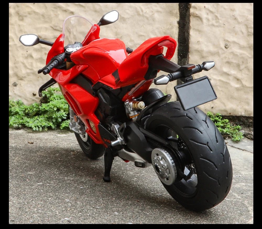 Large Size 1/9 Ducatis Panigale V4S Alloy Racing Motorcycle Simulation Diecast Metal Street Motorcycle Model With Light Kid Gift