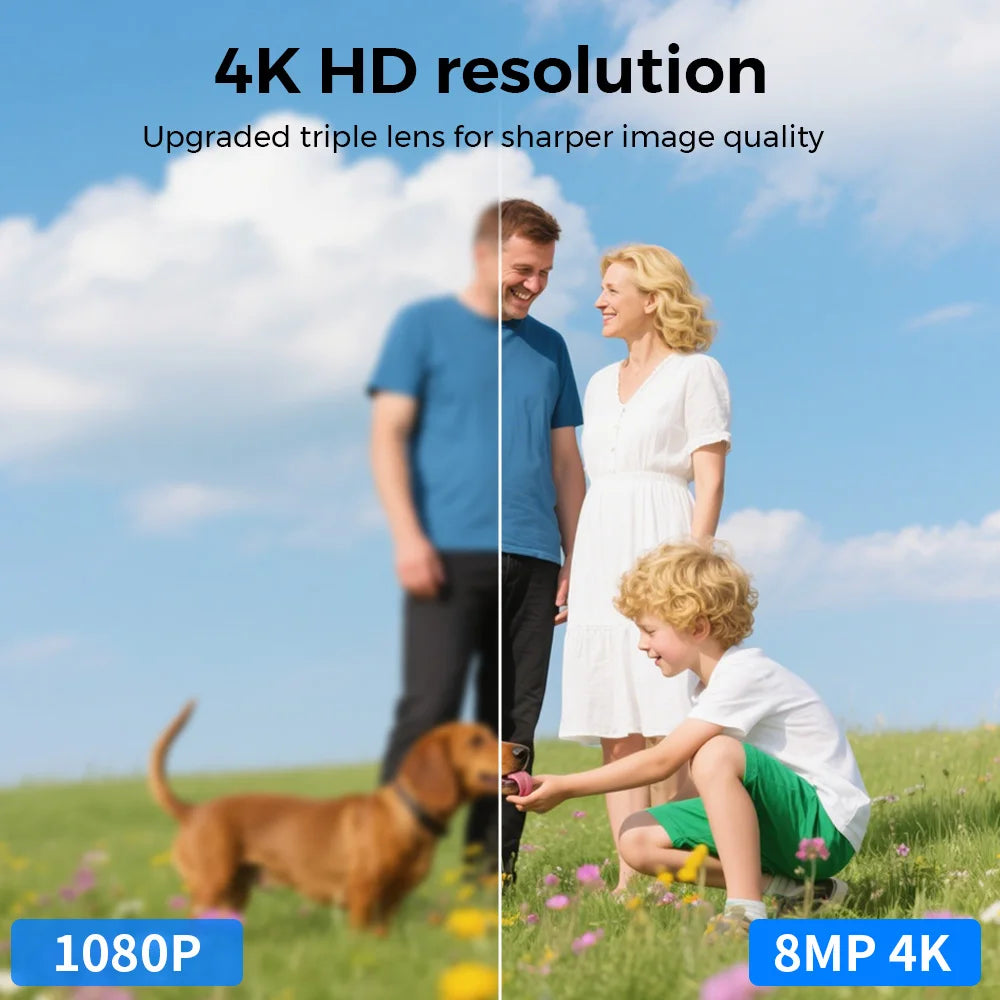 BESDER 8MP Wifi Camera PTZ Dual Screens Outdoor  Human Detection Auto Tracking 6MP CCTV Surveillance IP Camera P2P Audio iCSee