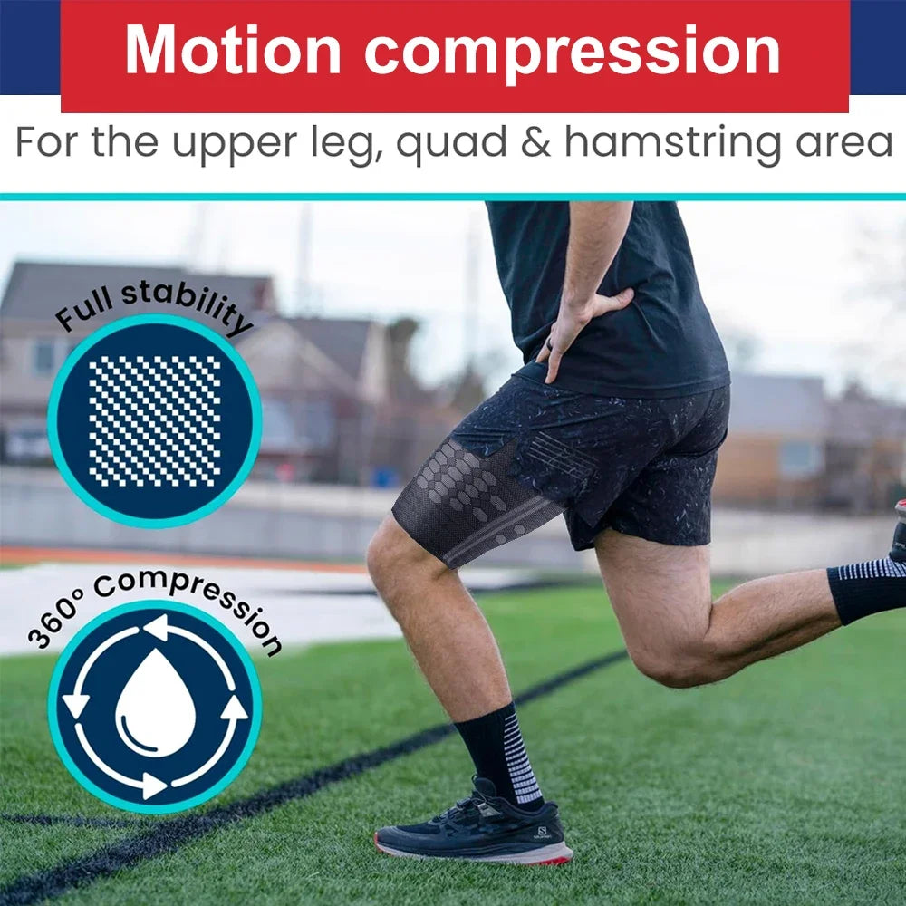 1Pair Thigh Hamstring Compression Sleeve for Quad Pain Relief & Recovery, Thigh Support Protector Muscle Strain for Women Men