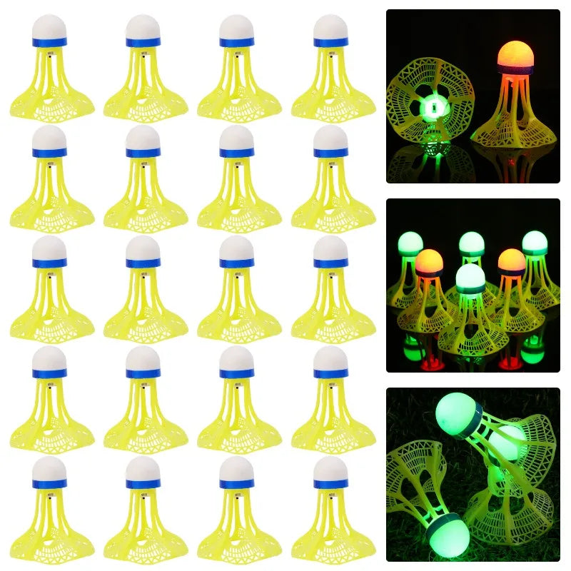 8/1PCS Windproof Light-up Badminton Durable Yellow Nylon Shuttlecocks Badminton Indoor Outdoor Sports Badminton Training Balls