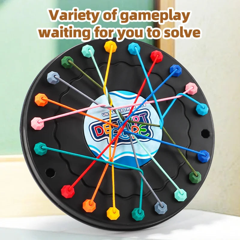 Twisted Rope Puzzle Game Brainy Knots Rope Untangling Board Game, Rope Knots Challenge Game, String Solution Central Lacing Toys