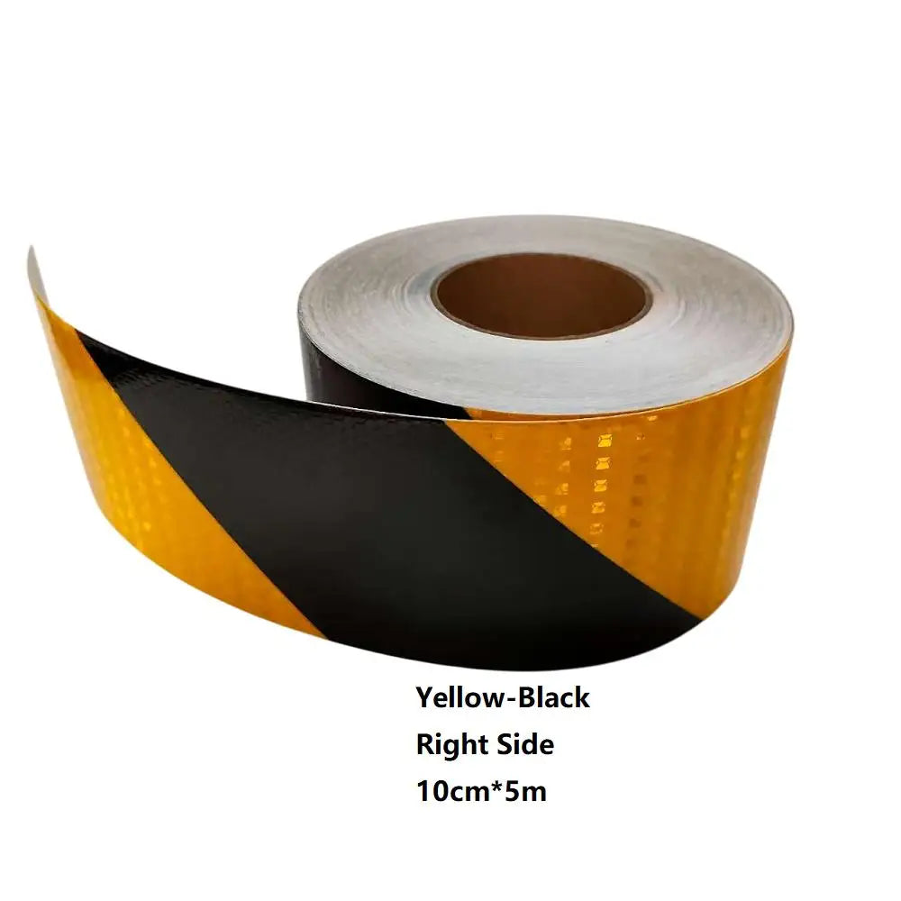 5cm/10cm/15cm/20cm*5m Reflective Tape Yellow-Black Left Or Right Twill Waterproof Safety Warning Self-adhesive Reflector Sticker