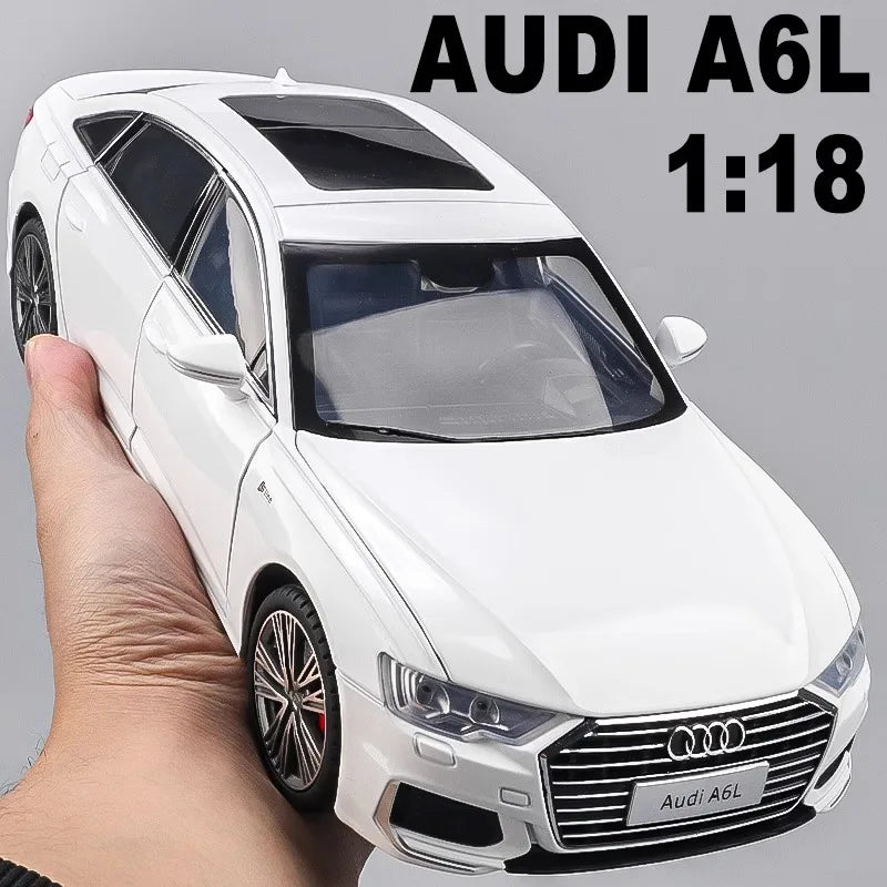 1:18 AUDI A6L Large Alloy Metal Diecast Car Model Sound & Light Collect Hobby Boutique Interior Gift For Boys Present Vehicle