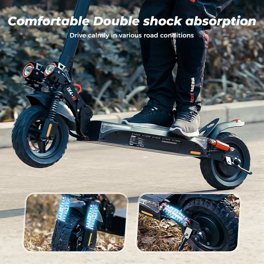 iScooter iX4 Electric Scooter 800W Motor Max Speed 45km/h 48V 15Ah Battery up to 40-45km Range App Control Body Warning Light