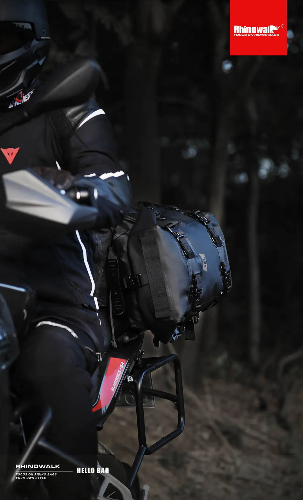 Rhinowalk Motorcycle Tail Bag 100%Waterproof Cycling Backpack 8L 15L 30L Motor Side Saddle Pack Travel Luggage Box Accessories