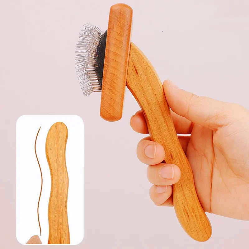 Dog Comb Solid Wood Dogs Brush Pet Hair Remover Bamboo Dog Grooming Brush Massage Cat Brushes Hair Knot Cleaning Combs for Pet