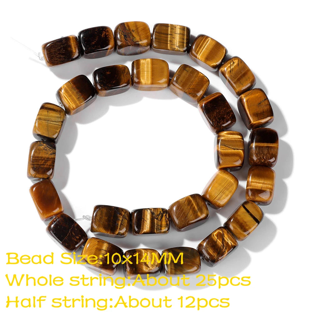 High Quality Natural Stone Yellow Tiger Eye Beads Round Square Oval Loose Spacer Stone For Jewelry Making Bracelet Diy Accessory