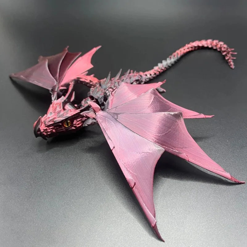 3D Printing Flying Dragon Fire-breathing Dragon Joint Movable Model Creative Dragon Collection Decoration Home Desktop Ornaments