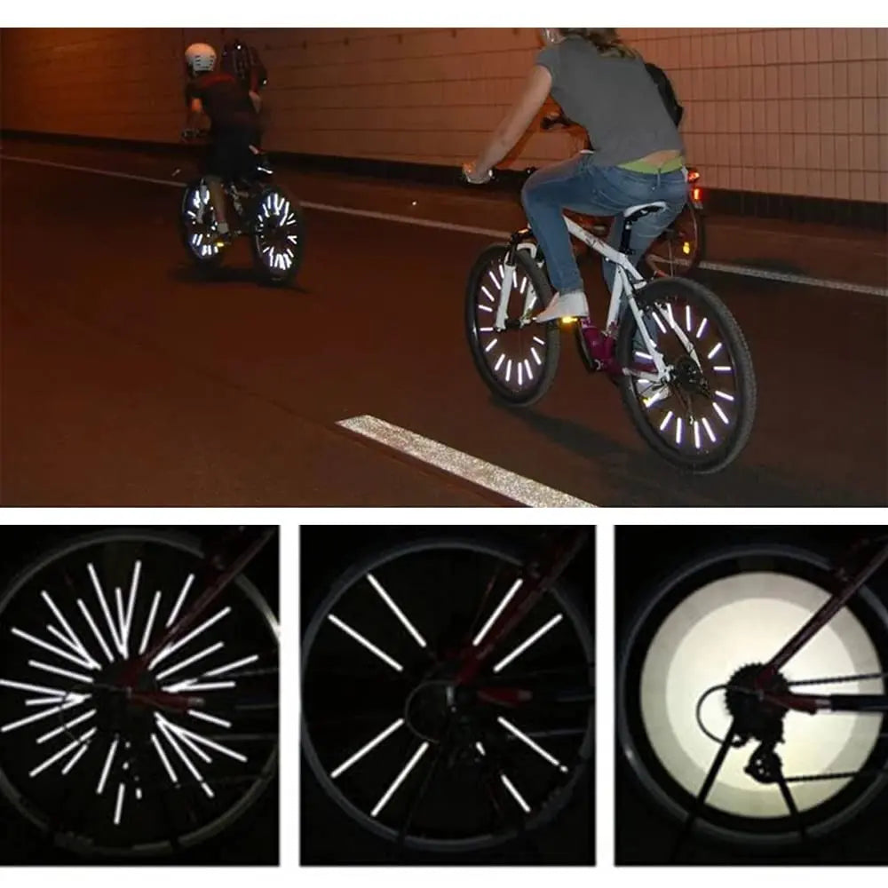Spoke Reflector Bicycle Reflector Clip Tube 360° Visibility Safe Riding At Night For All Standard Bike Spokes