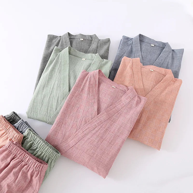 Women's Home Clothes Cotton Spring and Autumn Long Sleeved Long Pants Home Clothes Cardigan Simple Two-piece Pyjamas Set