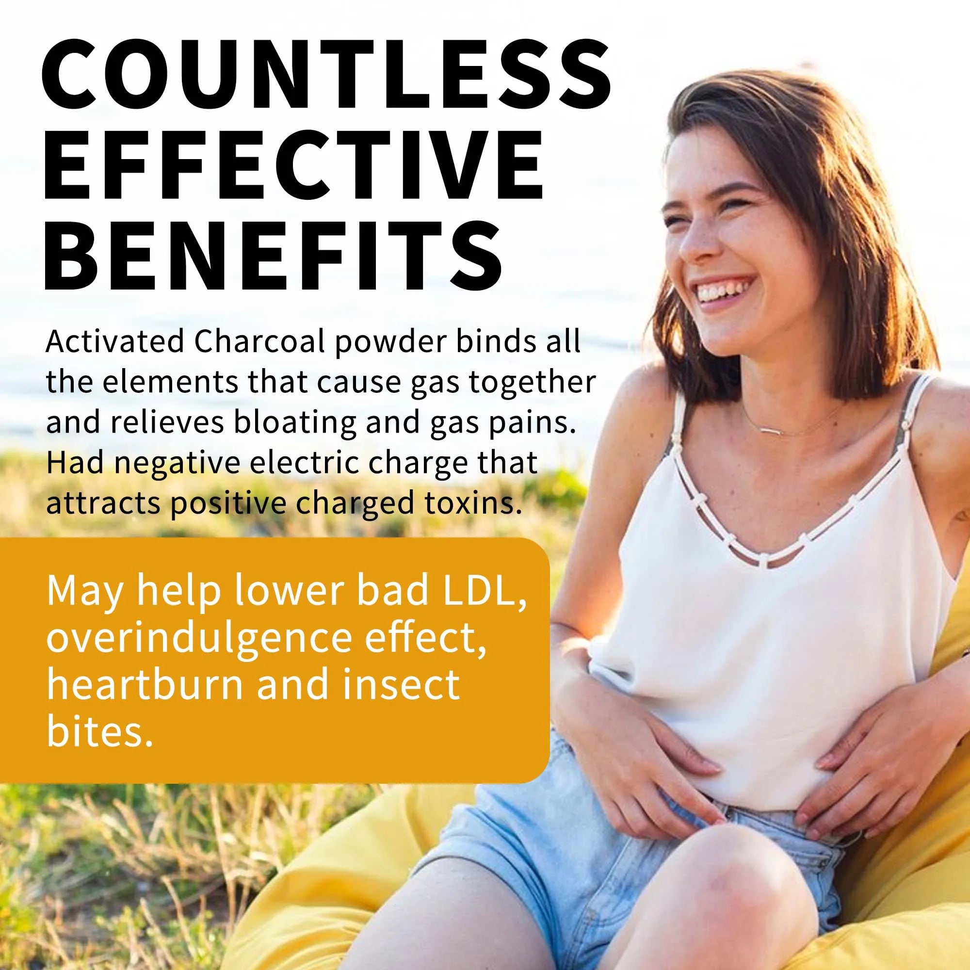 Activated Charcoal Capsules - Gut Health, Digestive Health, Bloating & Gas Relief, Detox, Colon Cleansing