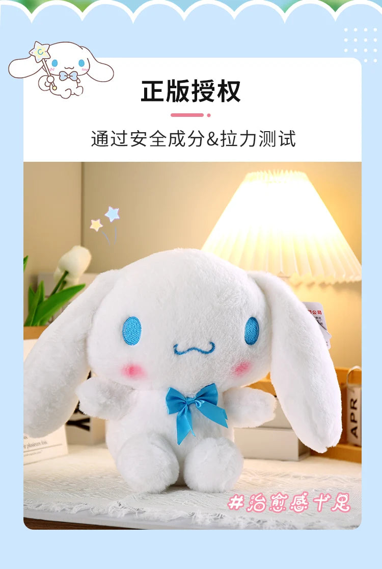 Sanrio Anime Classic Series Cinnamoroll Hello Kitty Cute Plush Stuffed Toys Soft Pillow Plushies Doll Birthday Gift For Girls