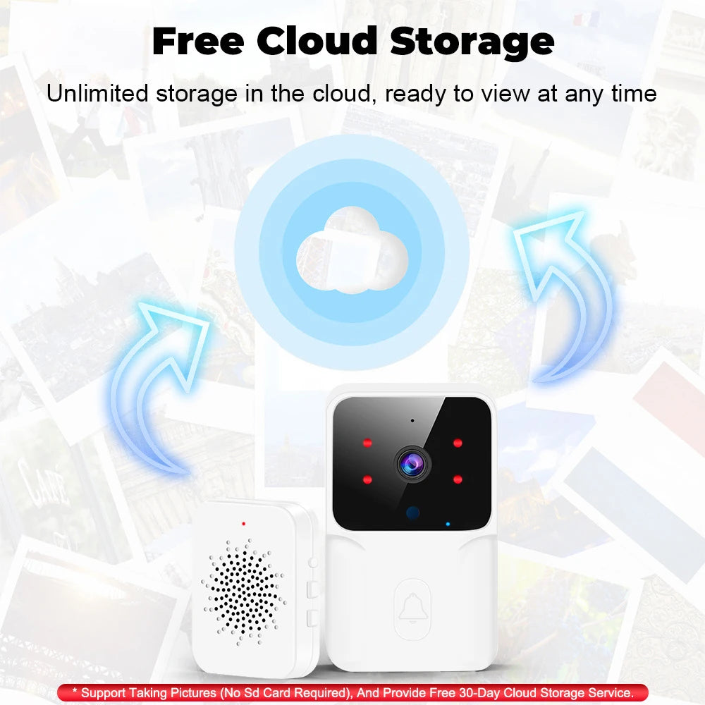 Tuya WiFi Video Doorbell Wireless HD Camera IR Alarm Security Smart Home Door Bell WiFi Intercom for Home with Black or White