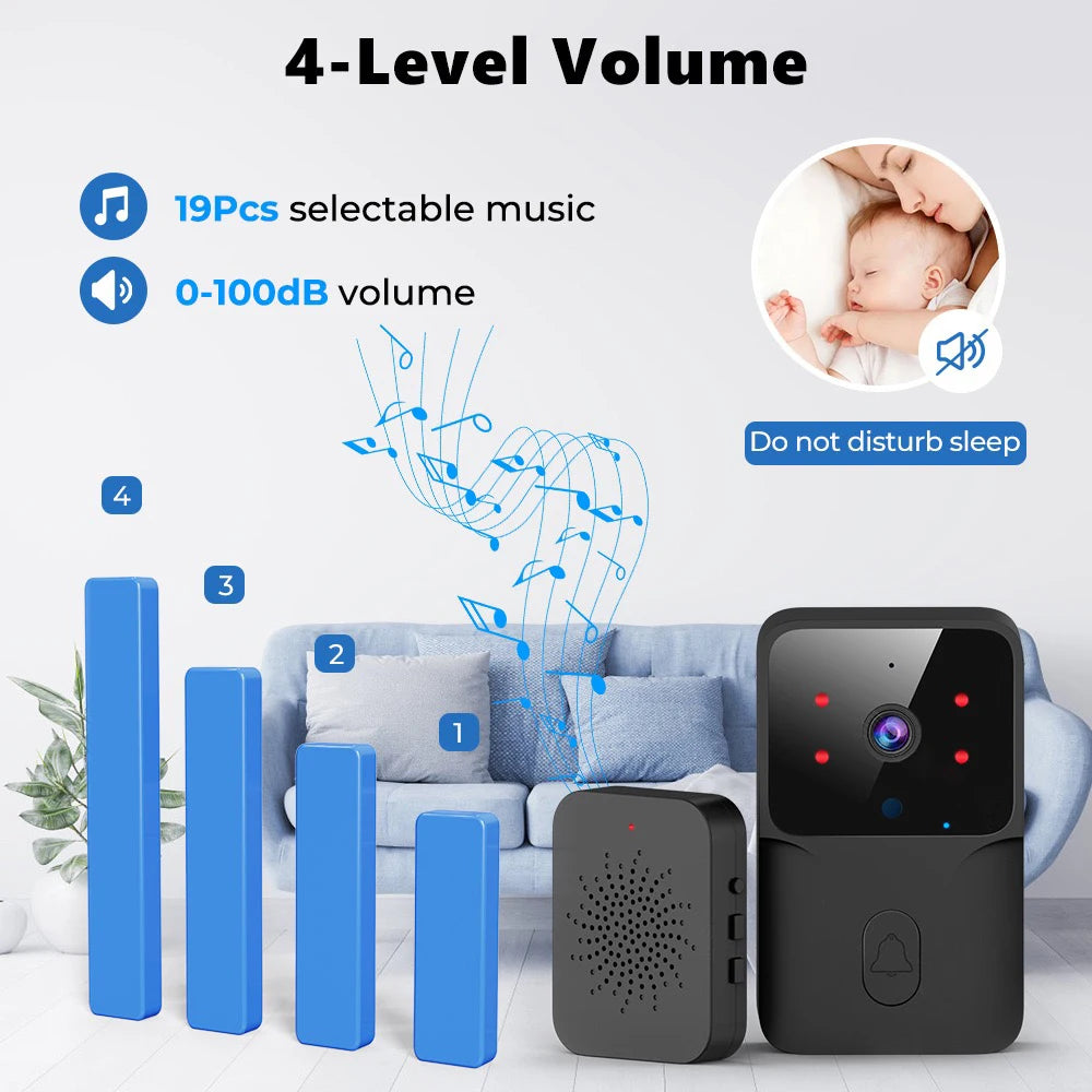 Tuya WiFi Video Doorbell Wireless HD Camera IR Alarm Security Smart Home Door Bell WiFi Intercom for Home with Black or White