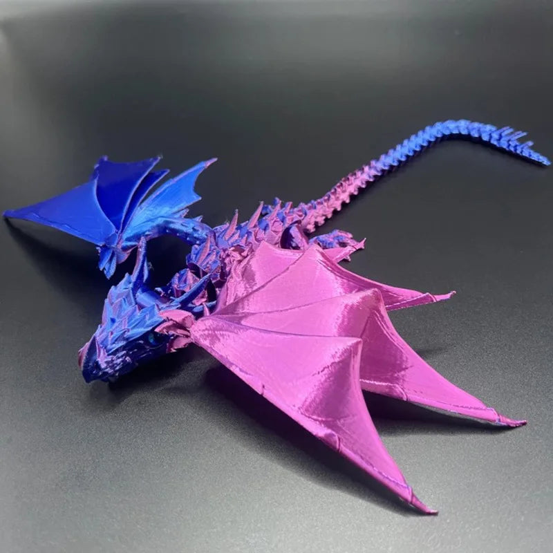 3D Printing Flying Dragon Fire-breathing Dragon Joint Movable Model Creative Dragon Collection Decoration Home Desktop Ornaments