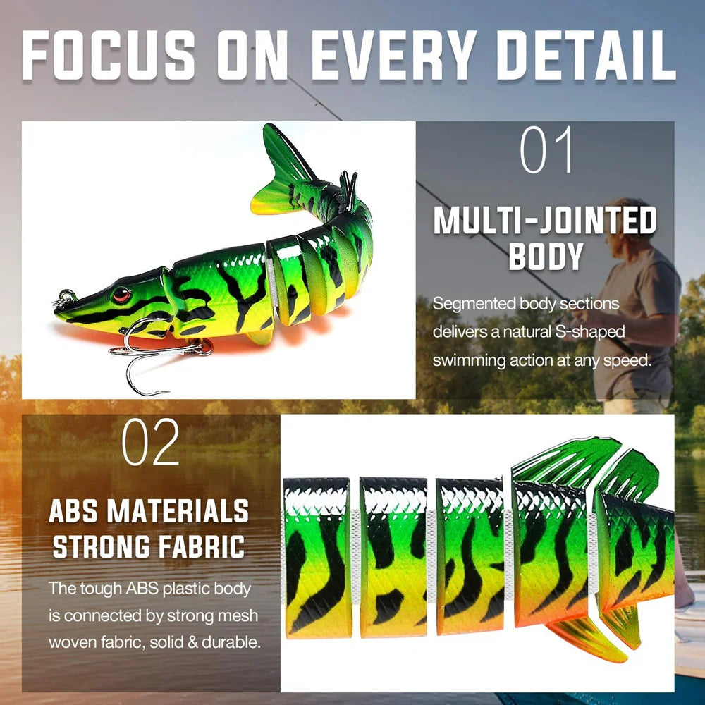 ANFS Fishing Lures for Bass Trout Multi Jointed Swimbaits Slow Sinking Bionic Swimming Lures Bass Freshwater Saltwater Bass