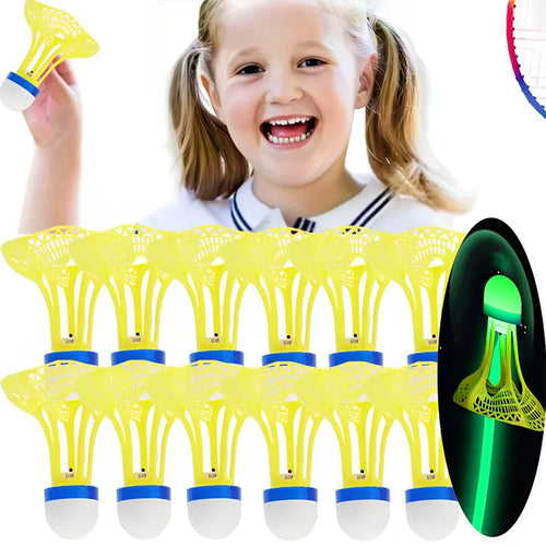 8/1PCS Windproof Light-up Badminton Durable Yellow Nylon Shuttlecocks Badminton Indoor Outdoor Sports Badminton Training Balls