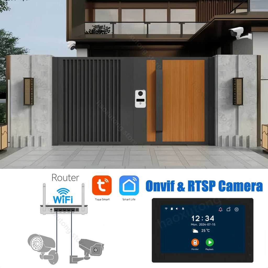 2 Wires Digital Video Intercom System 7/10 Inch Wireless WIFI Video Doorphone Tuya Smart WIFI Doorbell Camera for home Apartment