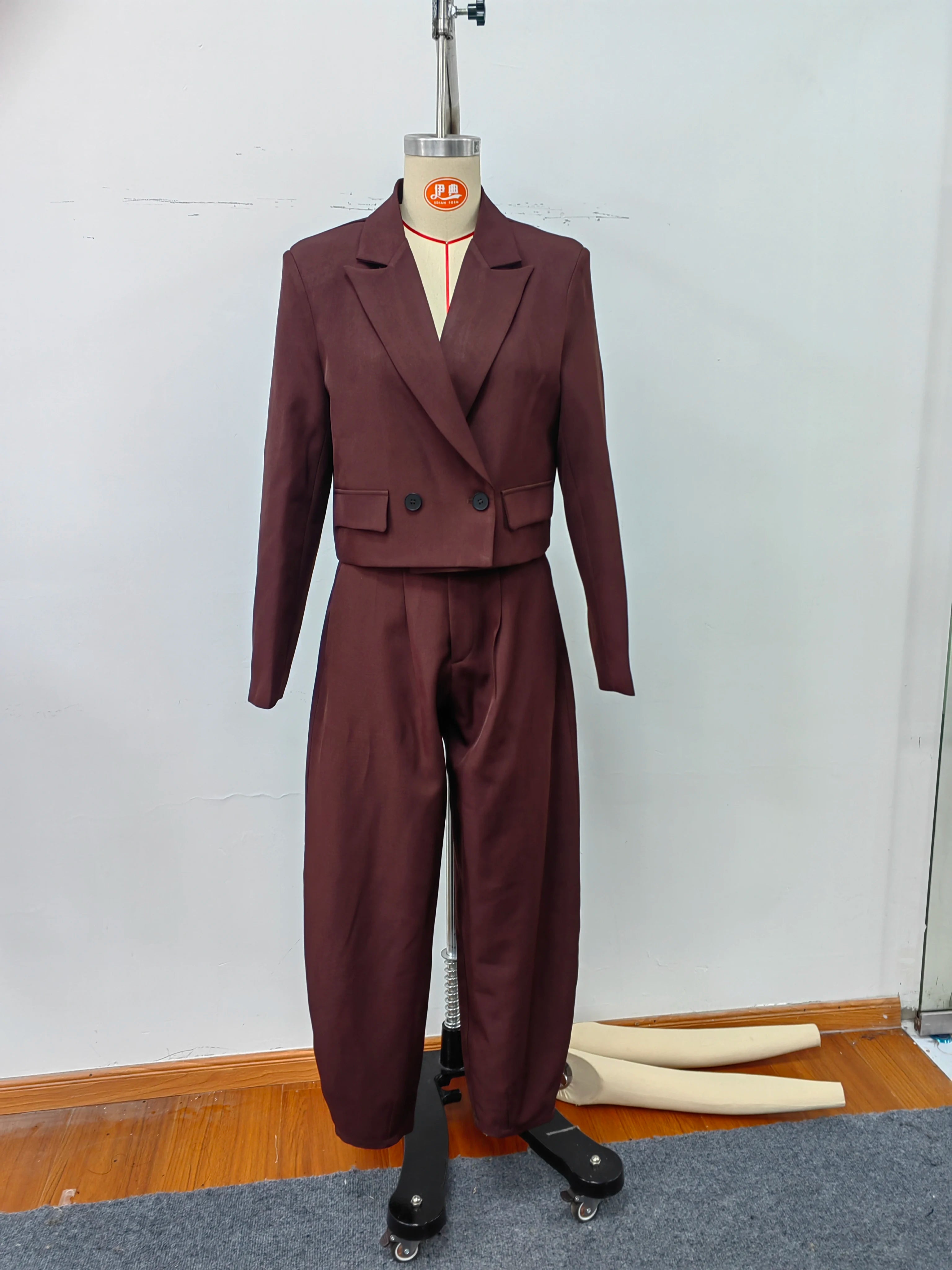 Women's Two Pieces Set New In Matching Sets New Outerwear Ensemble Femmes Blazer Coats Jackets Tapered Pants Trousers Clothes