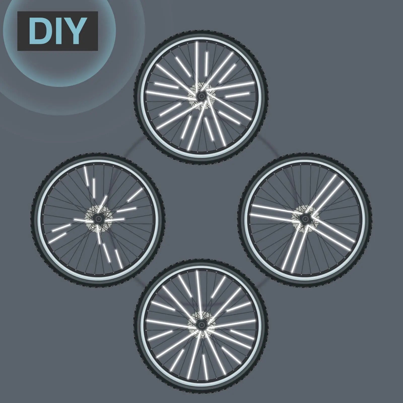 Spoke Reflector Bicycle Reflector Clip Tube 360° Visibility Safe Riding At Night For All Standard Bike Spokes
