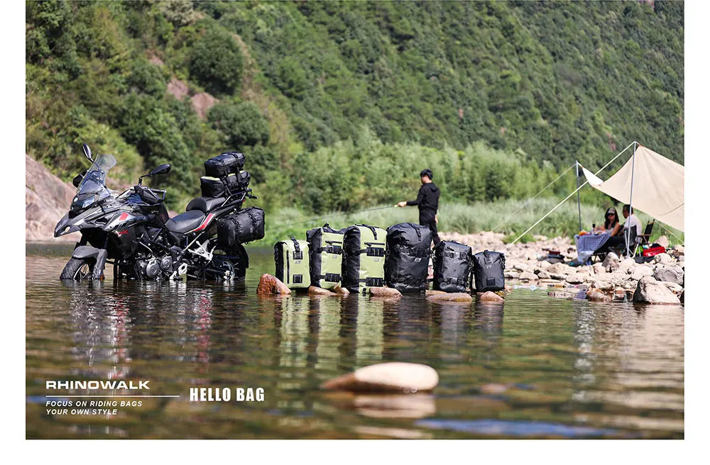 Rhinowalk Motorcycle Tail Bag 100%Waterproof Cycling Backpack 8L 15L 30L Motor Side Saddle Pack Travel Luggage Box Accessories