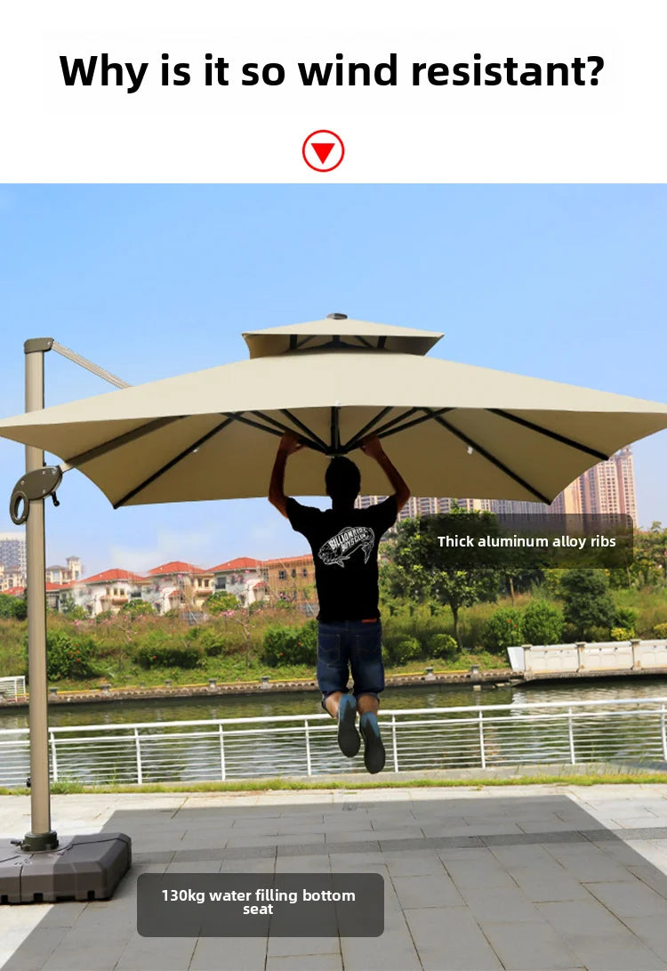 Outdoor Sun Umbrella, Cantilever, Courtyard Villa Courtyard Garden Sun Umbrella, Outdoor Umbrella, Customizable