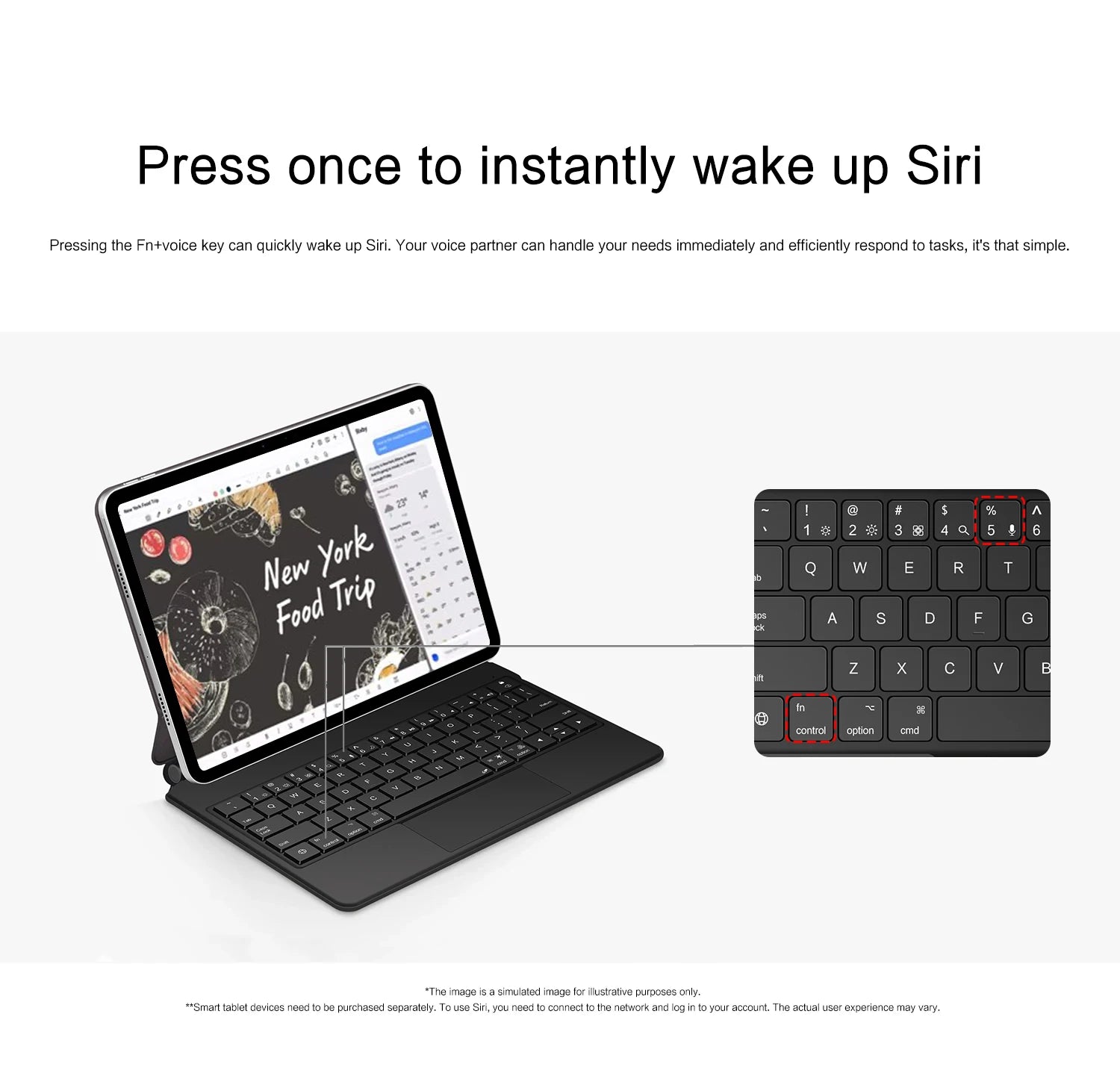 AJIUYU Smart Pogo Pin Magic Keyboard For iPad Air 11 inch M3 M2 Pro 13 M4 12.9 6th 5th 4th 10.9 7th Smart Case Direct Connection