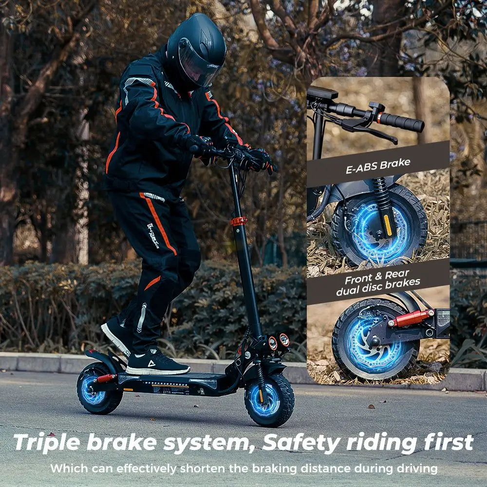 iScooter iX4 Electric Scooter 800W Motor Max Speed 45km/h 48V 15Ah Battery up to 40-45km Range App Control Body Warning Light
