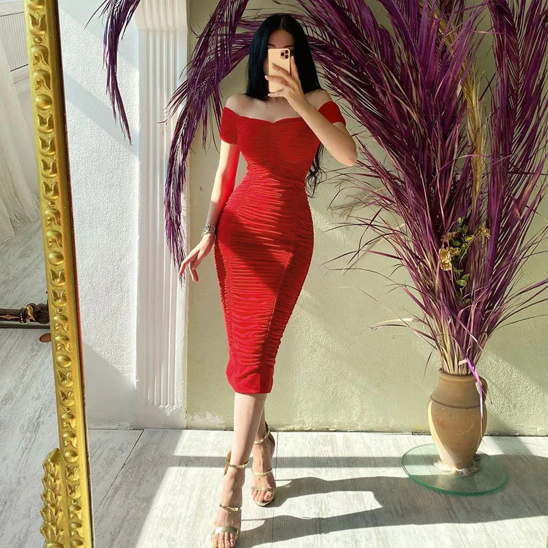 Women Summer Prom Dresses Evening Midi Bodycon Dress Elegant Club Sexy Outfits for Wedding Birthday Party
