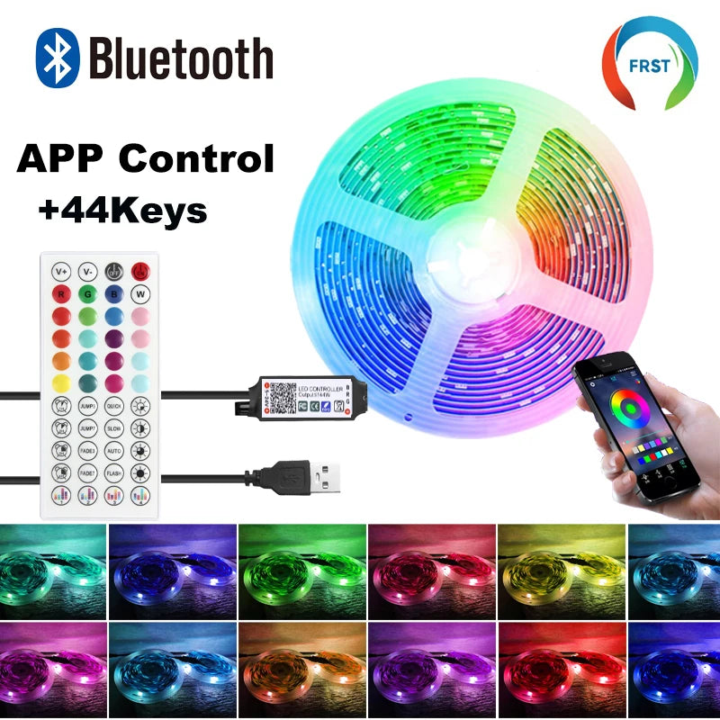 Color RGB 5050 LED Strip Bluetooth Tape Decor for Room LED 10m 15m 20m 30m PC TV backlight Neon LED Lighting Cветодиодная лента