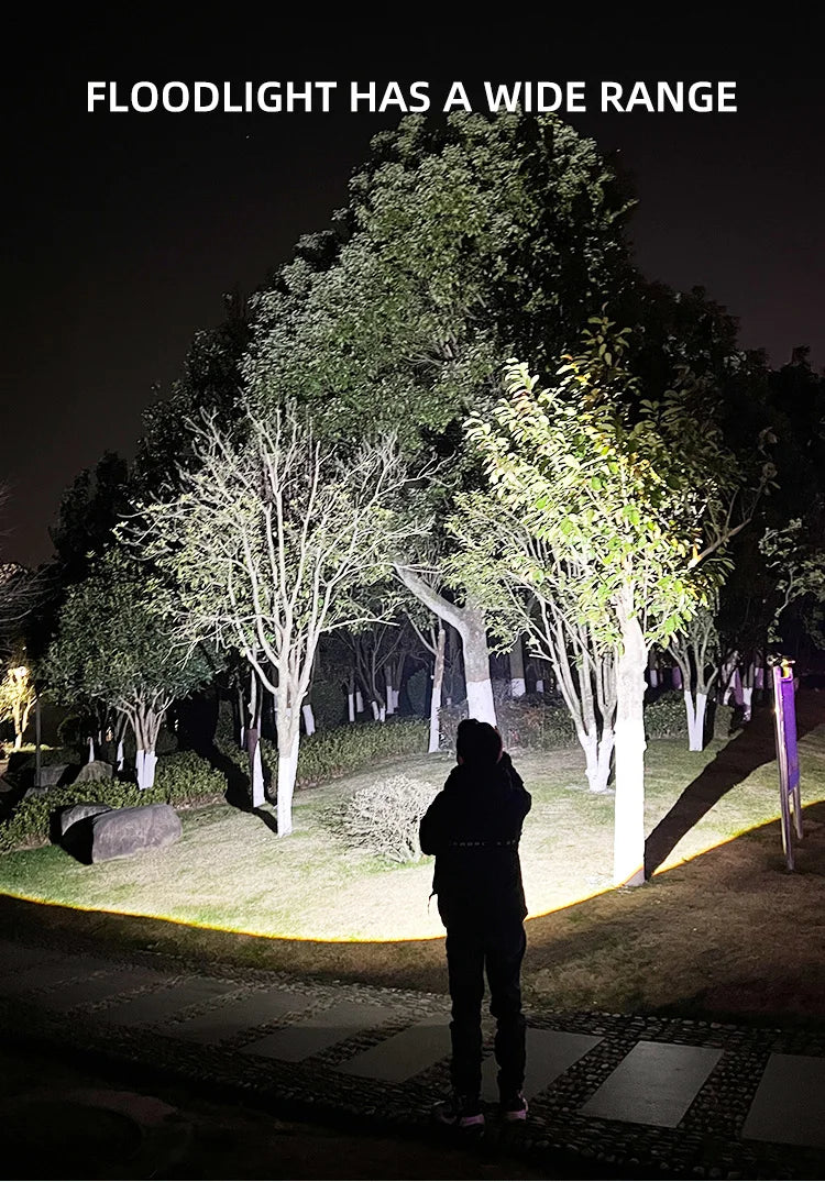 Portable LED Flashlight Strong Light Focusing Flashlight 18650 USB Rechargeable Outdoor Home Strong Light Searchlight Waterproof