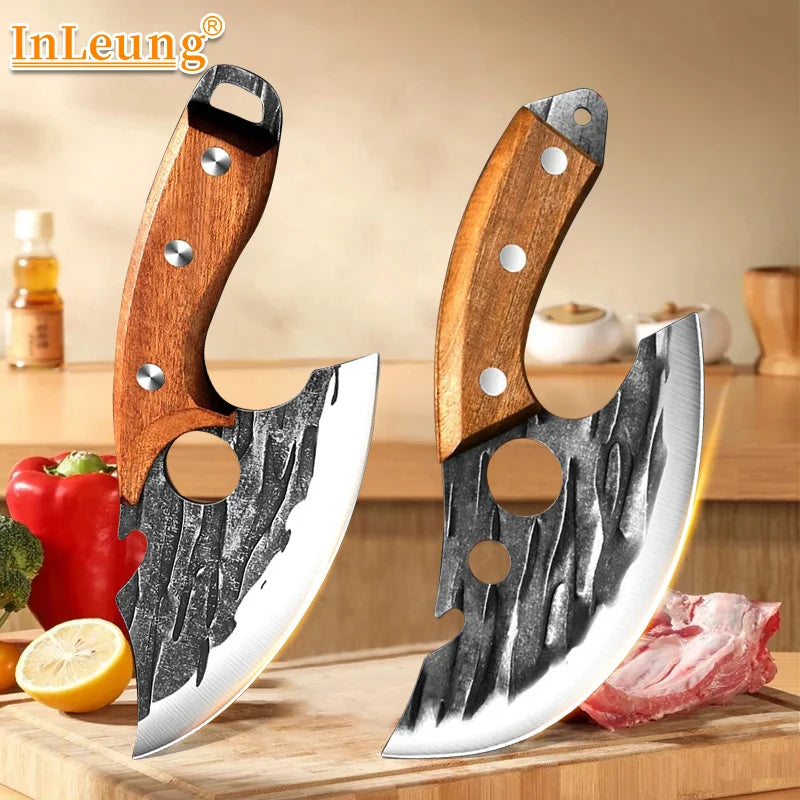 Hand Forged Kitchen Knives Stainless Steel Butcher Meat Cleaver Sharp Boning Knife Cutting Knife Kitchen Fruit Slicing Knife
