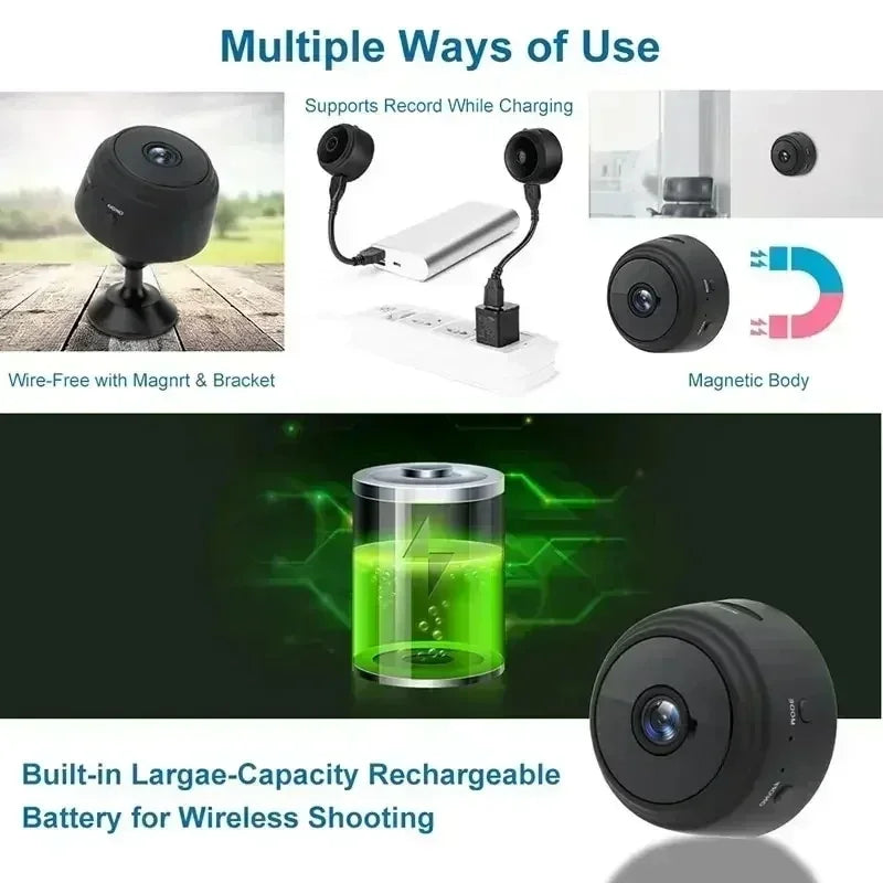 A9 Mini Wireless Camera, WiFi Security Monitoring, Remote Surveillance for Smart Home