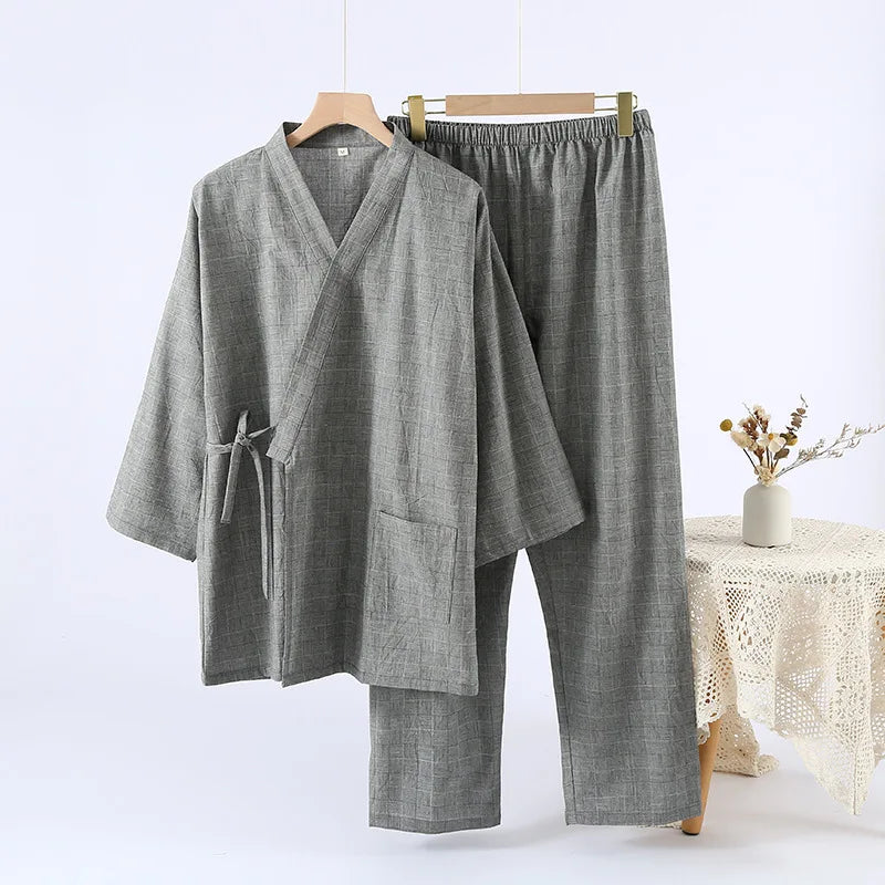 Women's Home Clothes Cotton Spring and Autumn Long Sleeved Long Pants Home Clothes Cardigan Simple Two-piece Pyjamas Set