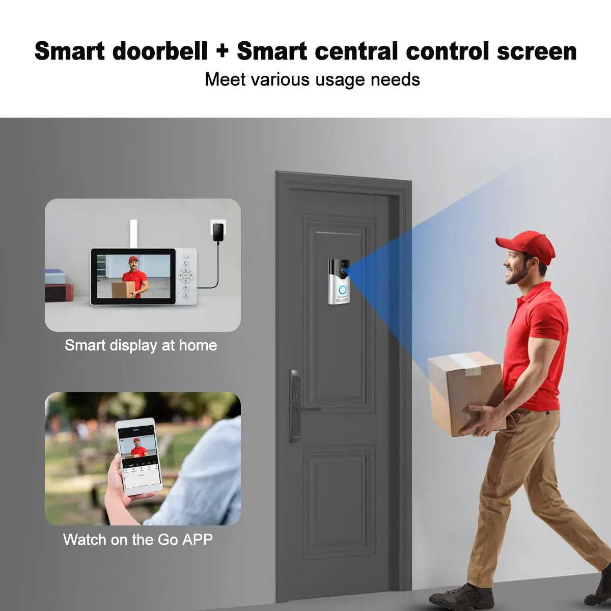 Srihome SH054 5Inch Screen 4MP 1440p Wireless WIFI Doorbell 120Degree Wide Angle Video Door Phone Visual Door Viewer Camera